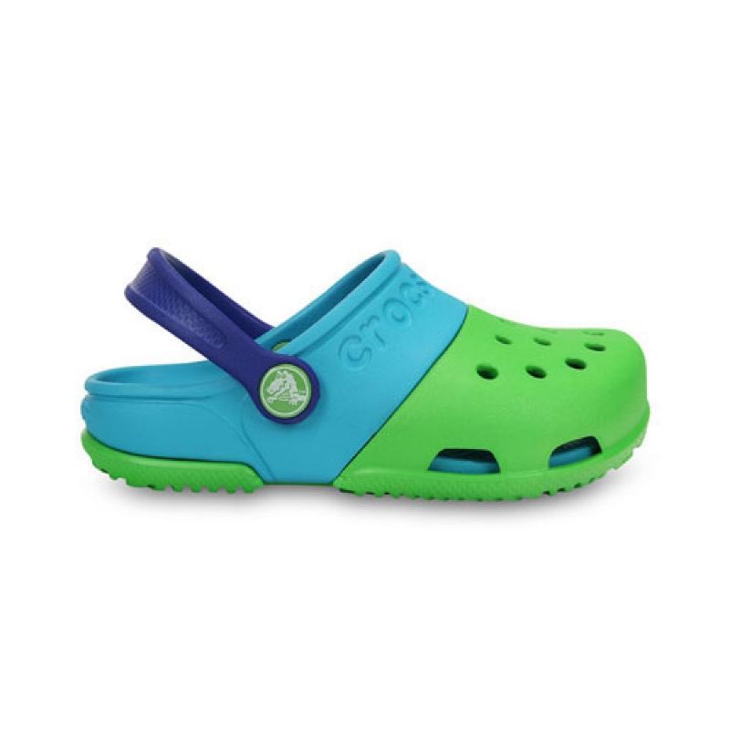 Crocs Kids Electro II Clog Lime/Surf UK 1 EUR 32-33 US J1  (15608-3A6)